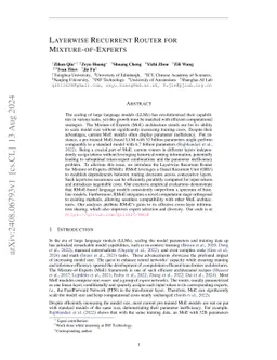 Layerwise Recurrent Router for Mixture-of-Experts