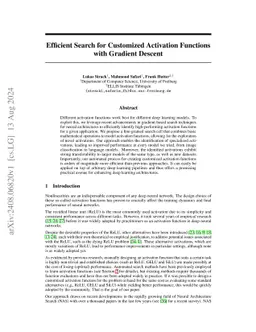Efficient Search for Customized Activation Functions with Gradient
  Descent