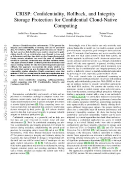 CRISP: Confidentiality, Rollback, and Integrity Storage Protection for
  Confidential Cloud-Native Computing