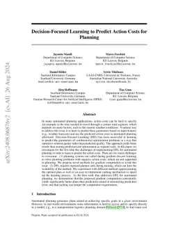 Decision-Focused Learning to Predict Action Costs for Planning