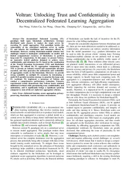 Voltran: Unlocking Trust and Confidentiality in Decentralized Federated
  Learning Aggregation