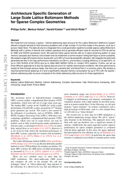 Architecture Specific Generation of Large Scale Lattice Boltzmann
  Methods for Sparse Complex Geometries