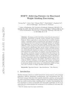 BMFT: Achieving Fairness via Bias-based Weight Masking Fine-tuning