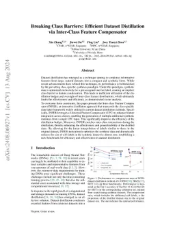 Breaking Class Barriers: Efficient Dataset Distillation via Inter-Class Feature Compensator
