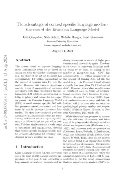 The advantages of context specific language models: the case of the Erasmian Language Model