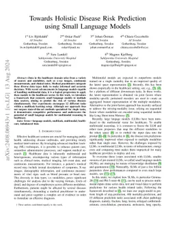 Towards Holistic Disease Risk Prediction using Small Language Models