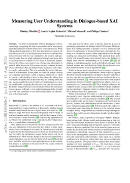 Measuring User Understanding in Dialogue-based XAI Systems