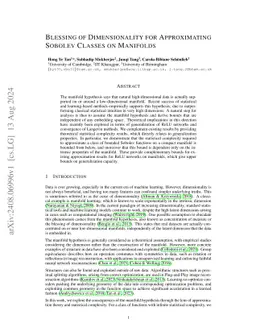 Blessing of Dimensionality for Approximating Sobolev Classes on Manifolds