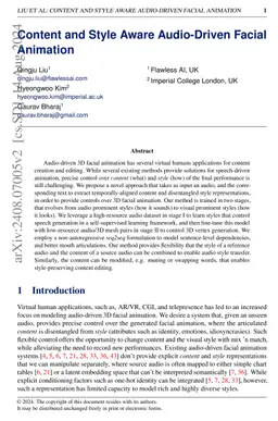 Content and Style Aware Audio-Driven Facial Animation