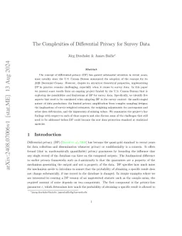 The Complexities of Differential Privacy for Survey Data