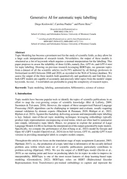 Generative AI for automatic topic labelling
