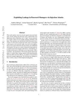 Exploiting Leakage in Password Managers via Injection Attacks
