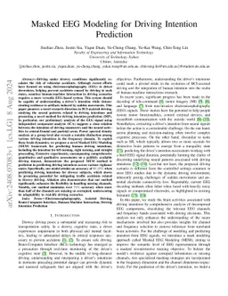 Masked EEG Modeling for Driving Intention Prediction