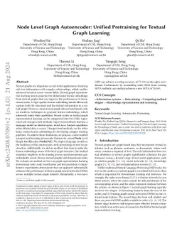 Node Level Graph Autoencoder: Unified Pretraining for Textual Graph
  Learning