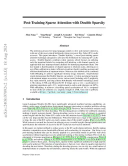 Post-Training Sparse Attention with Double Sparsity