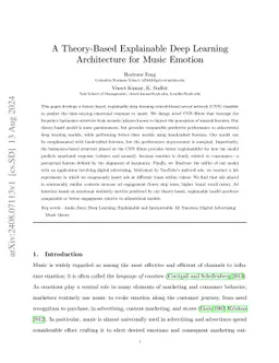 A Theory-Based Explainable Deep Learning Architecture for Music Emotion