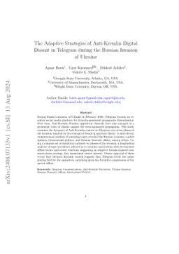 The Adaptive Strategies of Anti-Kremlin Digital Dissent in Telegram
  during the Russian Invasion of Ukraine