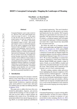 BERT's Conceptual Cartography: Mapping the Landscapes of Meaning