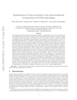 Quantification of total uncertainty in the physics-informed
  reconstruction of CVSim-6 physiology
