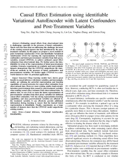 Causal Effect Estimation using identifiable Variational AutoEncoder with
  Latent Confounders and Post-Treatment Variables