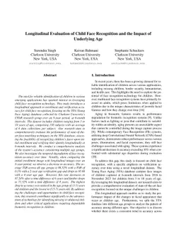 Longitudinal Evaluation of Child Face Recognition and the Impact of
  Underlying Age