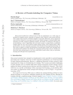 A Review of Pseudo-Labeling for Computer Vision