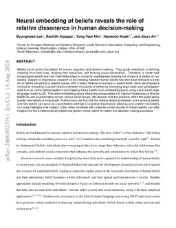 A semantic embedding space based on large language models for modelling human beliefs