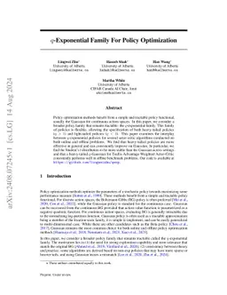 q-exponential family for policy optimization