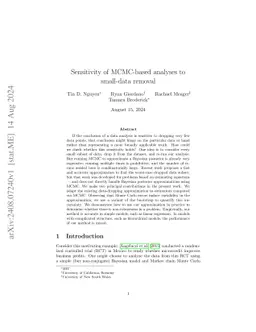 Sensitivity of MCMC-based analyses to small-data removal
