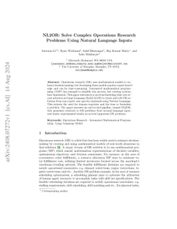 Abstract Operations Research Modeling Using Natural Language Inputs