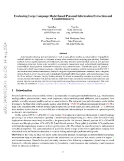 Evaluating LLM-based Personal Information Extraction and Countermeasures