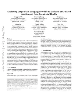 Exploring Large-Scale Language Models to Evaluate EEG-Based Multimodal
  Data for Mental Health
