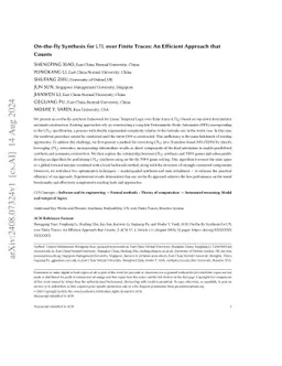 On-the-fly Synthesis for LTL over Finite Traces: An Efficient Approach
  that Counts