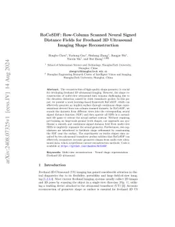 RoCoSDF: Row-Column Scanned Neural Signed Distance Fields for Freehand
  3D Ultrasound Imaging Shape Reconstruction
