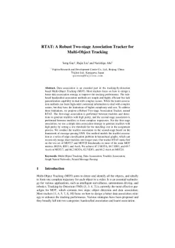 RTAT: A Robust Two-stage Association Tracker for Multi-Object Tracking