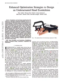 Enhanced Optimization Strategies to Design an Underactuated Hand Exoskeleton