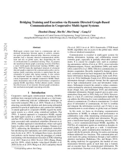 Bridging Training and Execution via Dynamic Directed Graph-Based
  Communication in Cooperative Multi-Agent Systems