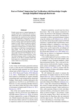 Fact or Fiction? Improving Fact Verification with Knowledge Graphs
  through Simplified Subgraph Retrievals