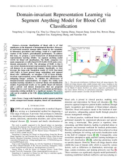 Domain-invariant Representation Learning via Segment Anything Model for
  Blood Cell Classification