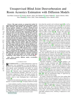 Unsupervised Blind Joint Dereverberation and Room Acoustics Estimation with Diffusion Models
