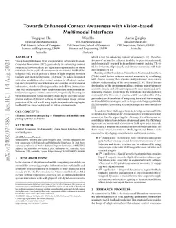 Towards Enhanced Context Awareness with Vision-based Multimodal
  Interfaces