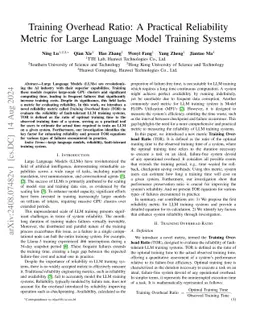 Training Overhead Ratio: A Practical Reliability Metric for Large
  Language Model Training Systems