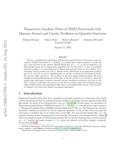 Wasserstein Gradient Flows of MMD Functionals with Distance Kernel and Cauchy Problems on Quantile Functions