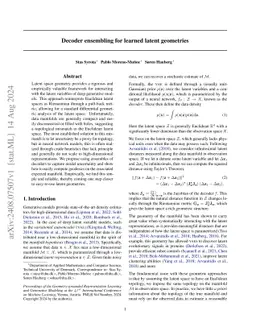Decoder ensembling for learned latent geometries