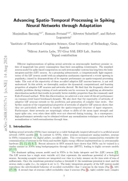 Advancing Spatio-Temporal Processing in Spiking Neural Networks through Adaptation