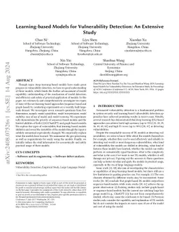 Learning-based Models for Vulnerability Detection: An Extensive Study
