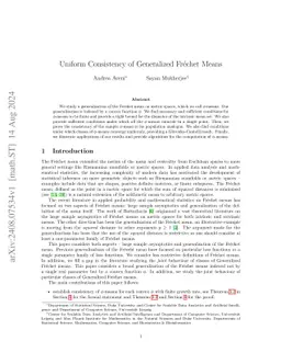 Uniform Consistency of Generalized Fréchet Means