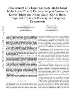 Development of a Large Language Model-based Multi-Agent Clinical
  Decision Support System for Korean Triage and Acuity Scale (KTAS)-Based
  Triage and Treatment Planning in Emergency Departments