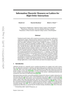 Information-Theoretic Measures on Lattices for High-Order Interactions