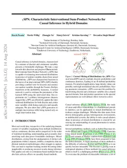 $χ$SPN: Characteristic Interventional Sum-Product Networks for Causal
  Inference in Hybrid Domains